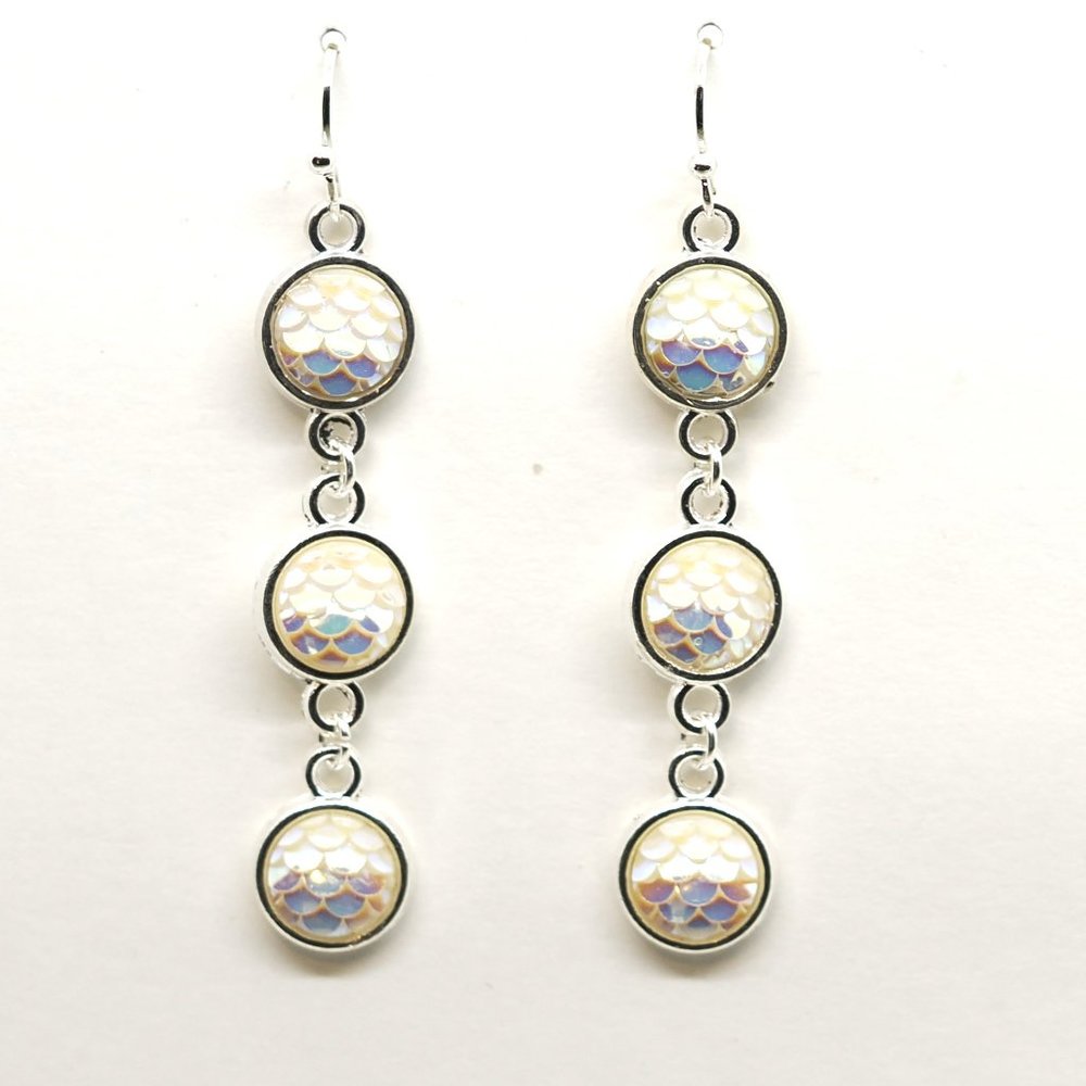 White Scales Earrings